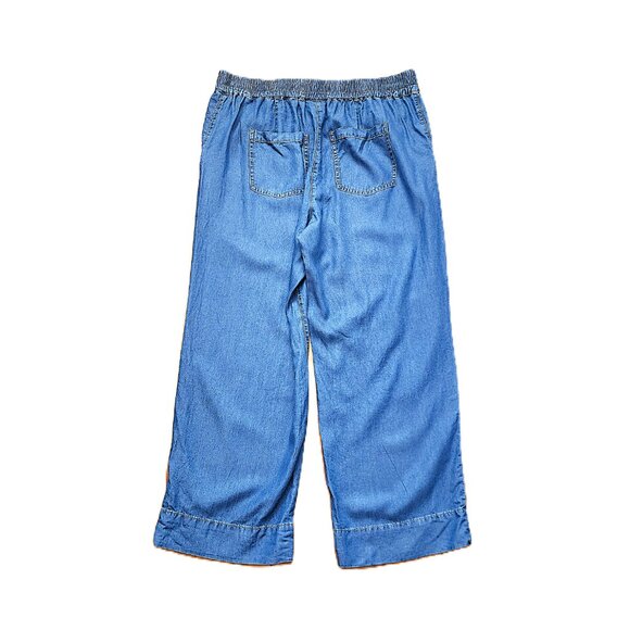 Olsen Anna fit wide leg pull on soft denim look pants - Picture 3 of 10